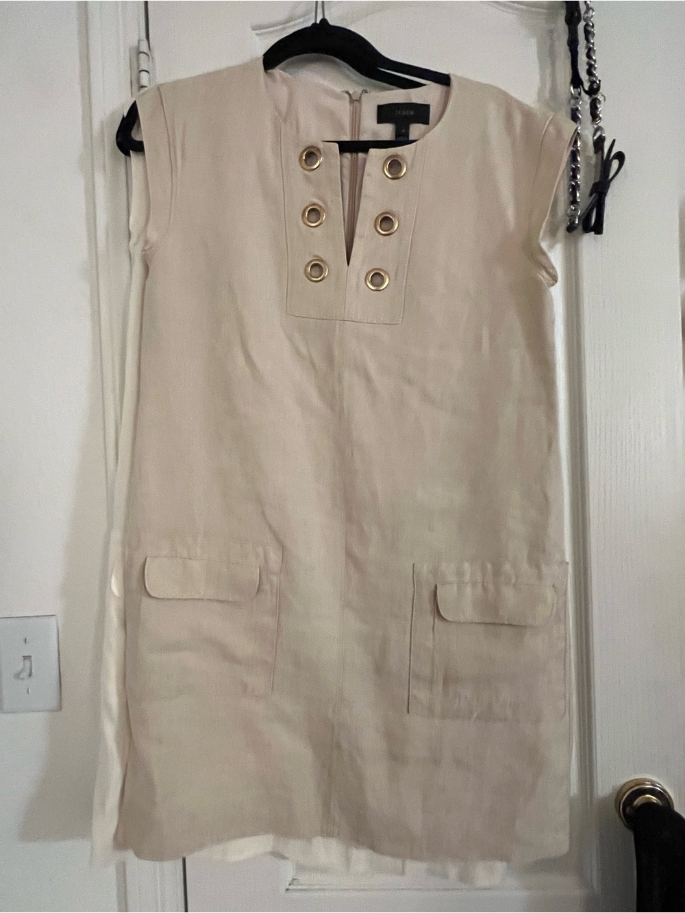J. Crew Cream Sleeveless Shift Dress with Gold Eyelet Detail price for both dres